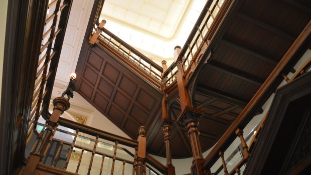 The original jarrah staircase was restored by master craftsman using hand tools.