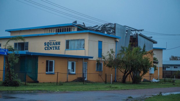 The Bowen Squash Centre's roof lost in Cyclone Debbie.