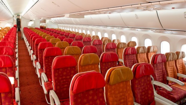 Air India 78-8 Dreamliner economy cabin.