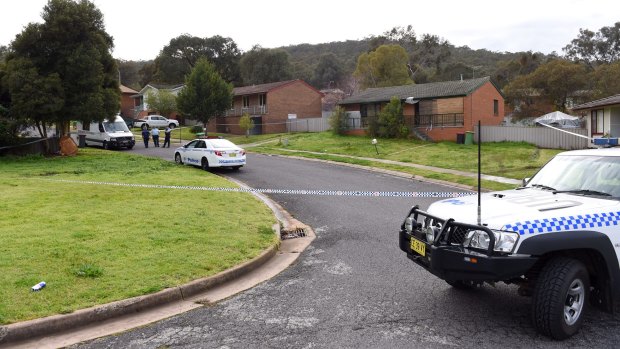 The scene where a man was found fatally stabbed in West Albury.