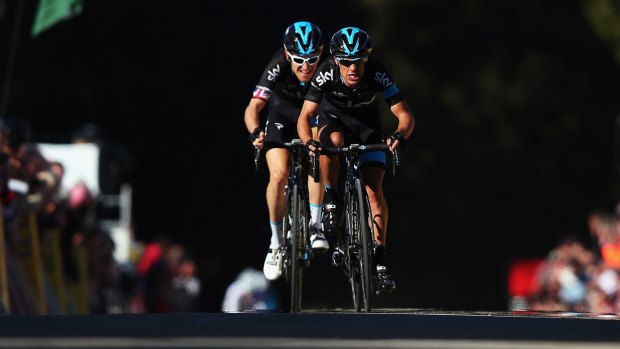 Mate against mate: Richie Porte and Geraint Thomas during the Paris-Nice race last year.