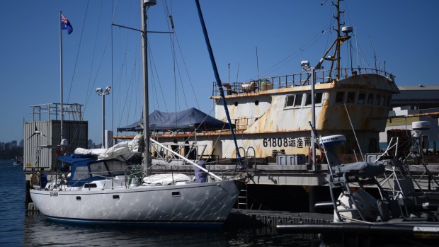 The Elakha yacht was allegedly carrying 1.4 tonnes of cocaine and was towed to Neutral Bay on Sunday.
