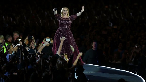 Adele performing her first Australian show.
