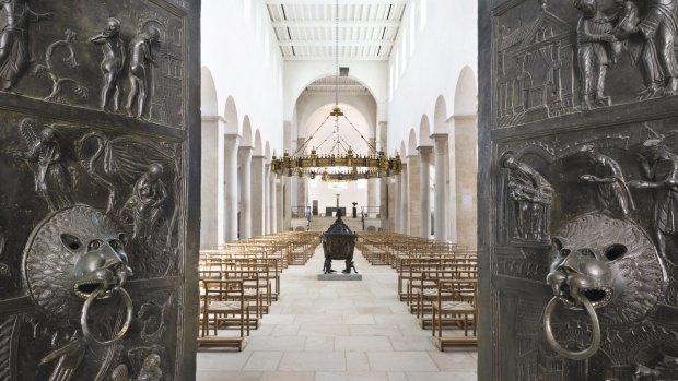 Hildesheim Cathedral boasts treasures, including a pair of magnificent bronze doors.