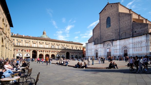 Bologna's picturesque town square.