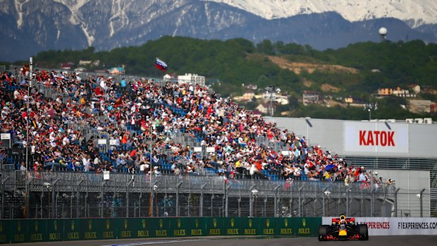 On course: Daniel Ricciardo's Red Bull-TAG Heuer RB13 during final practice.