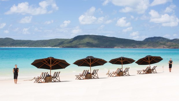 All you could wish for: Whitehaven Beach's powder-soft silica sand and clear blue sea.