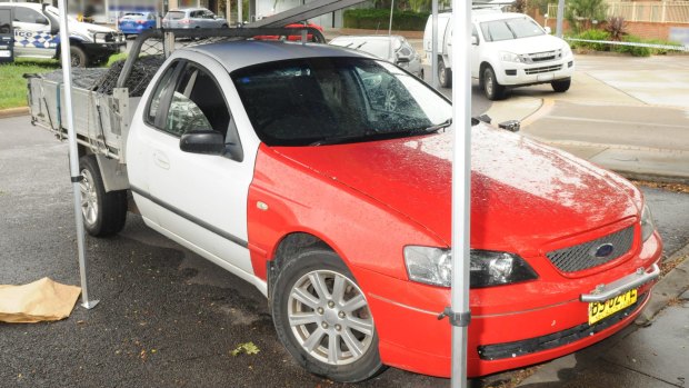 Police are appealing for information on distinctive red and white ute, believed to be linked to a suspicious death.