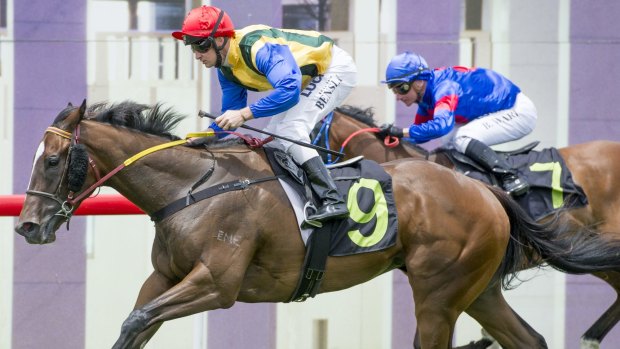 Goulburn jockey Richie Bensley guides Miss Liffey to victory at Canberra.