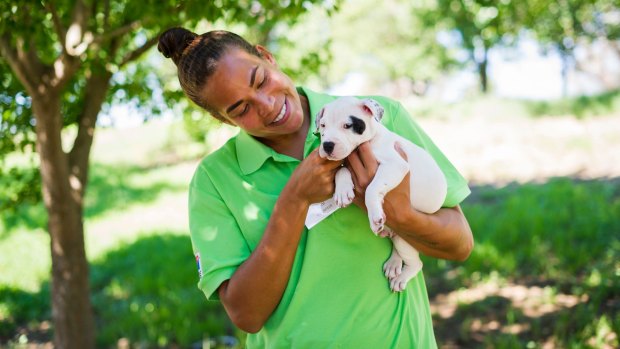 Canberra United American import Toni Pressley had to leave her dog at home, so she signed up to volunteer at the RSPCA. 
