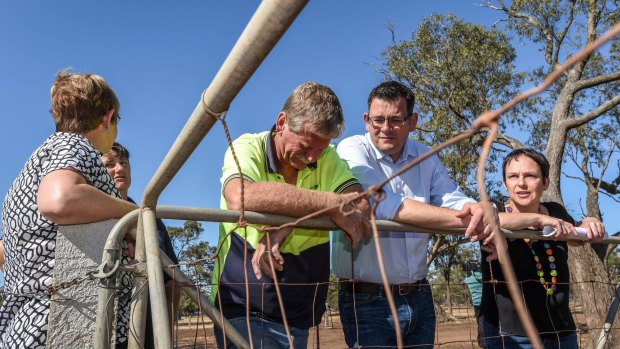 Premier Daniel Andrews toured the Mallee speaking with farmers, including an emotional Hans Griemink