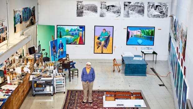 David Hockney in his studio.