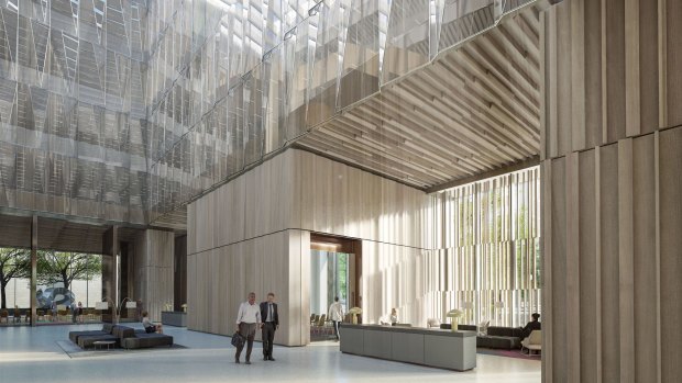Artist impressions of the inside of Australia's new embassy in Washington DC.