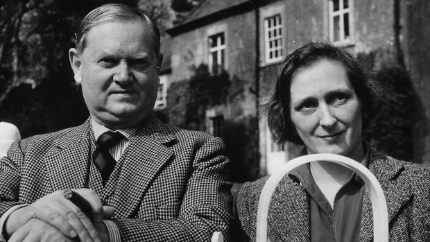 Evelyn Waugh with his wife Laura in Somerset.