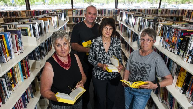 Read Around Canberra program members Pat Horswell, Ian McKenzie, Sally Grimes and Caroline Lemerle,are angry the club will stop at the end of the year
