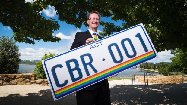 Gordan Ramsay annoucing the new rainbow number plates. 