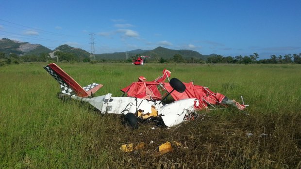 The wreckage of one of the crashed ultralights.