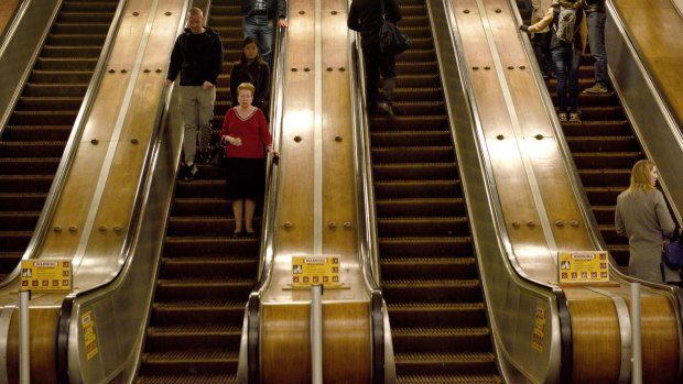 Wooden escalators have been a part of Wynyard Station since 1932.