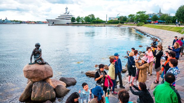 The statue of the Little Mermaid in Copenhagen, Denmark.