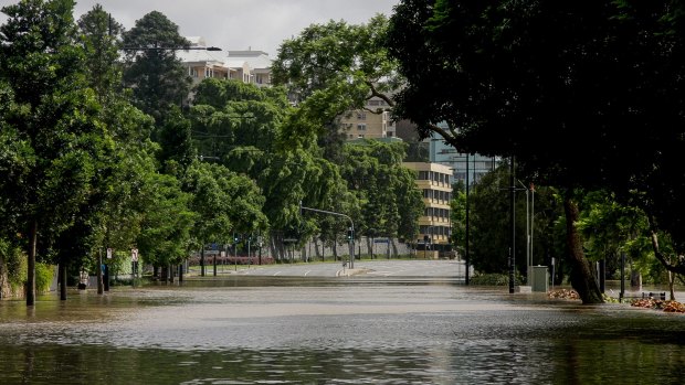 BRISBANE. NEWS. BRISBANE TIMES.
Photograph taken by Michelle Smith on Wednesday 12th January, 2011.
Coronation Drive between Sylvan Road and Land Street, Toowong - closed due to rising flood waters from the Brisbane River. Photo taken on January 12, 2011 at 9.25am. Coronation Drive between Sylvan Road and Land Street, Toowong, is closed due to rising flood waters of the Brisbane River.