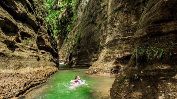 The Upper Navua River is at times barely passable as it slices its way through deep chasms of rock.