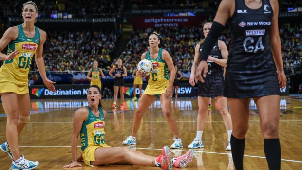 Shock loss: The Australian Diamonds were defeated by the New Zealand Silver Ferns 52-47 in Sydney on Sunday. 