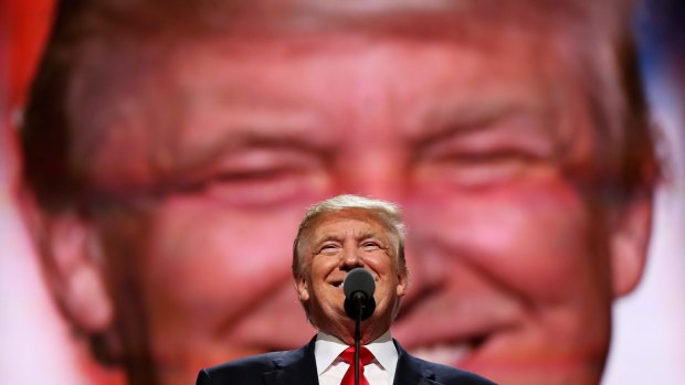 Donald Trump speaks at the Republican Convention in July 2016.