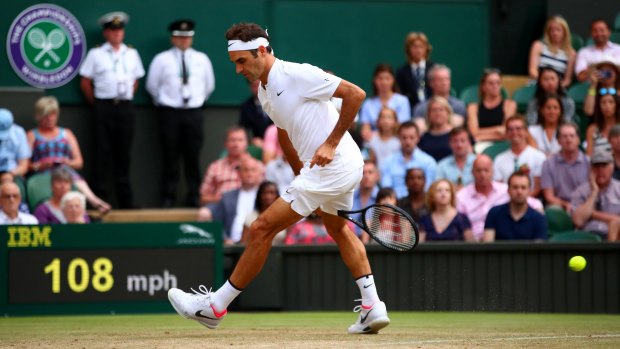 New tricks: 36-year-old Roger Federer flicks a shot through his legs in his match against Mischa Zverev.