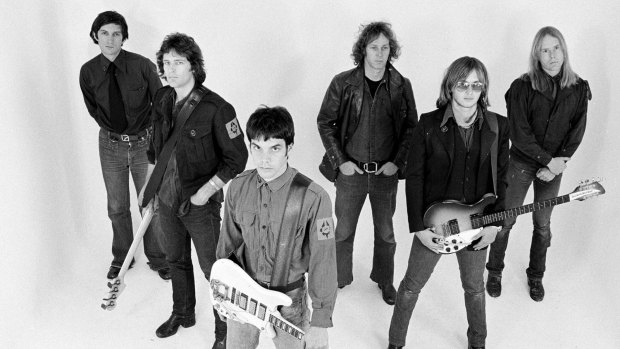 Radio Birdman, circa 1978, with Pip Hoyle, back left, and Deniz Tek at front.