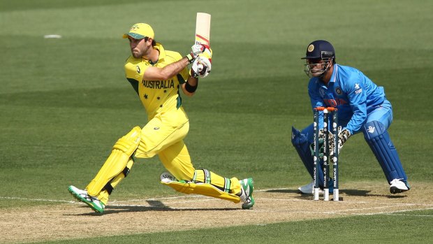 Talent to burn: Glenn Maxwell smashes a hundred in a World Cup warm-up match.
