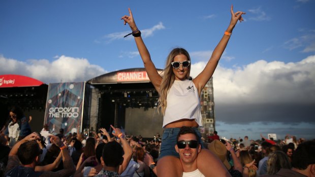 Elizabeth Banney and Simon Strath from Nelson Bay at Saturday's festival.