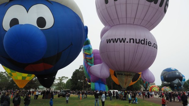 With the fog forcing the balloons to stay on the ground, many got the chance to see the balloons up close.