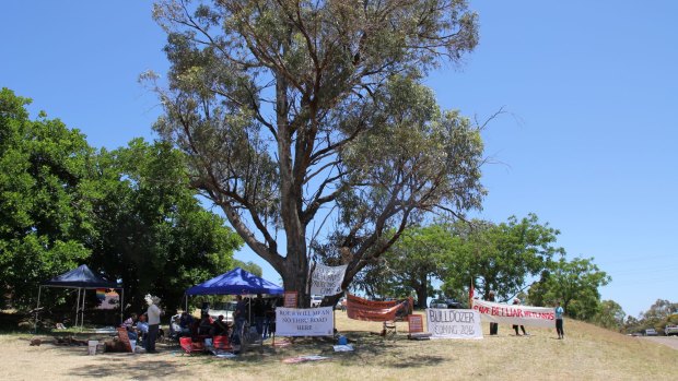 The week-long protest facing North Lake Road. 