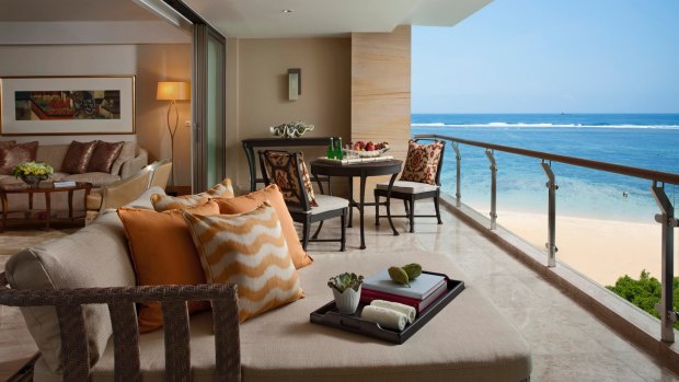 A pleasant spot for a rest at the Mulia Bali.