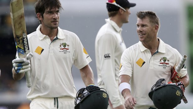 Not bad for openers: Joe Burns cracked a maiden Test hundred, while David Warner notched centuries in each innings.