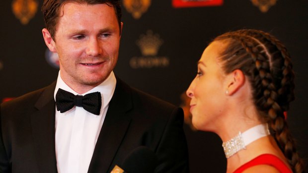 Patrick Dangerfield, of Geelong, and Mardi Dangerfield.