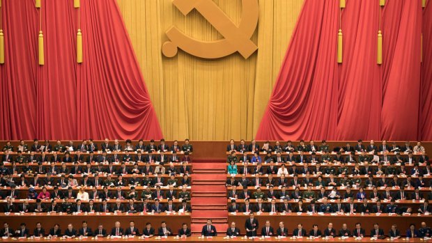 Chinese President Xi Jinping presides over the opening ceremony of the 19th Party Congress held at the Great Hall of the People in Beijing.