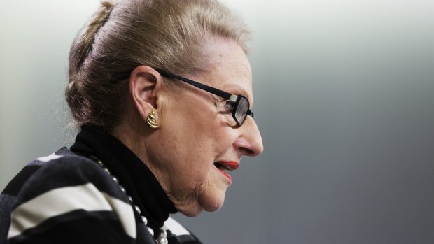 Expenses: Bronwyn Bishop at Saturday's press conference.