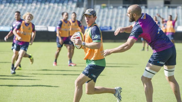 Brumbies coach Stephen Larkham still trains with the Super Rugby side.