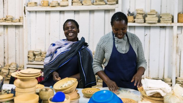 The Kazuri bead factory in Nairobi employs over 340 women, mostly single mothers.

