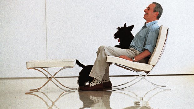 Interior designer George Freedman with his Scottish terriers.



