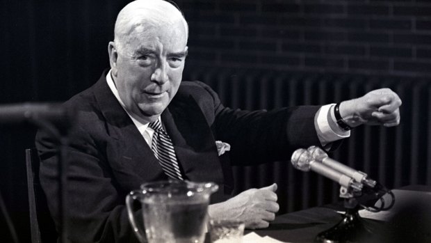 Prime Minister Robert Menzies holds a last press conference in Canberra on  January 20, 1966. The manner of his retirement was described as a model for other politicians both in Australia and abroad.