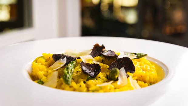 The asparagus risotto with truffle.