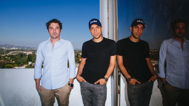 Founders of Tinder Jonathan Badeen, left, and Sean Rad at their offices in West Hollywood, California.