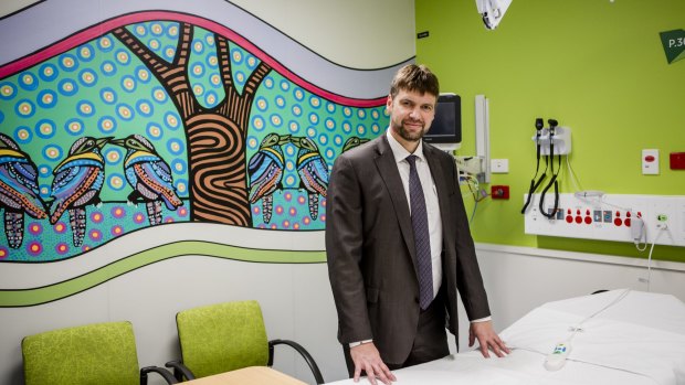Deputy director-general of the Canberra Hospital Ian Thompson inside the new paediatric emergency department.