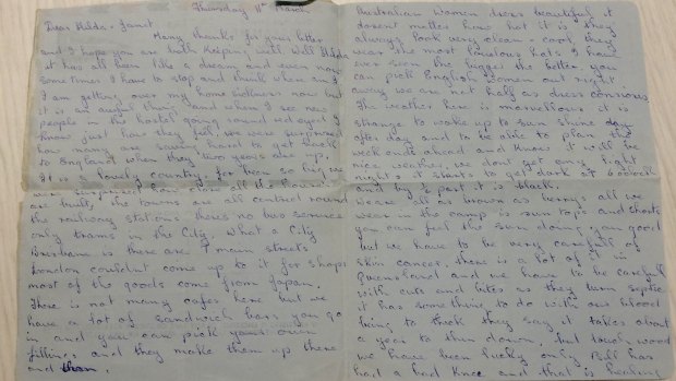 A letter written in 1964 by immigrant Joan Wattley to her friend Hilda Miller, in England.