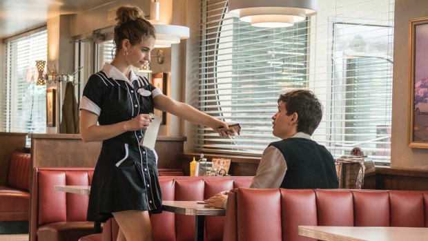 Waiting game: Lily James and Ansel Elgort in 'Baby Driver'. 