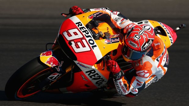 Out in front: Marc Marquez on his way to winning the 2015 MotoGP of Australia at Phillip Island Grand Prix Circuit.