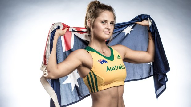 Good vibe: Australian pole vaulter Nina Kennedy.