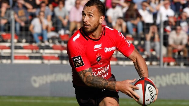 Let the games begin: Quade Cooper in action during his debut for Toulon after the 2015 World Cup.